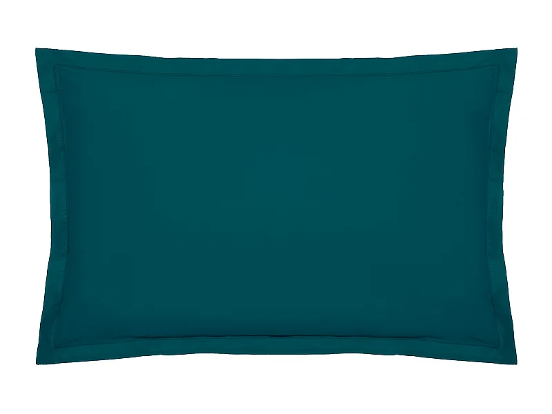 Taie d'oreiller en percale de Coton Bleu Egéen 50 x 70 cm