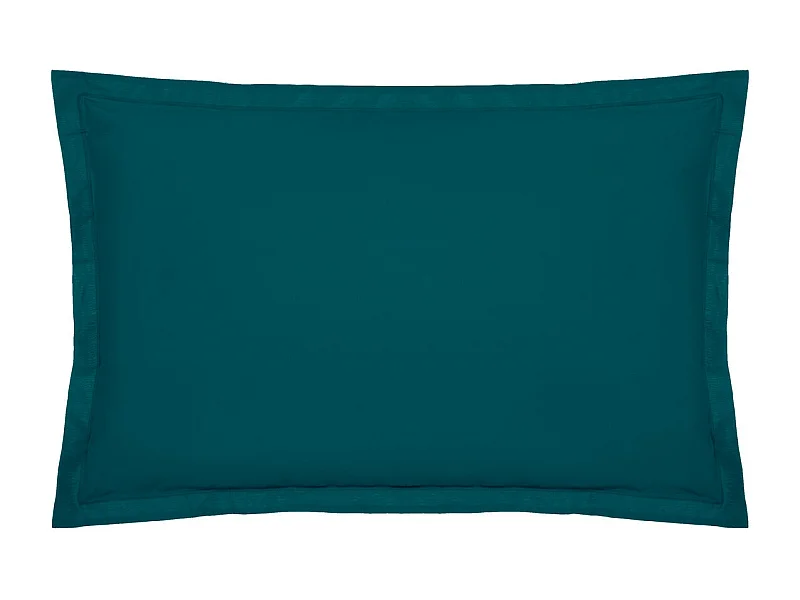 Taie d'oreiller en percale de Coton Bleu Egéen 50 x 70 cm