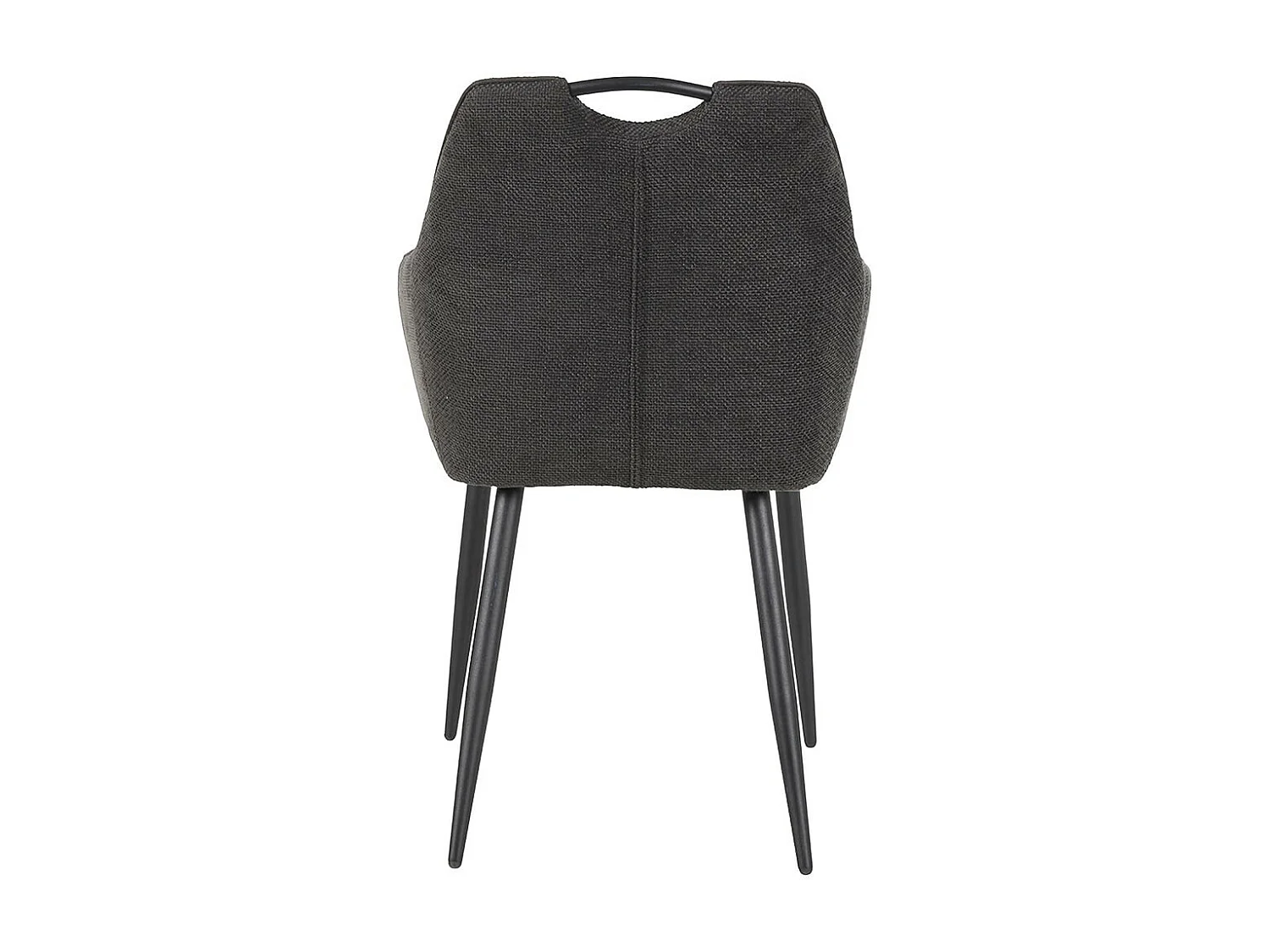 FABRICE - Lot de 2 Fauteuils de Table Tissu Maille Polyester et Liseré Gris Foncé