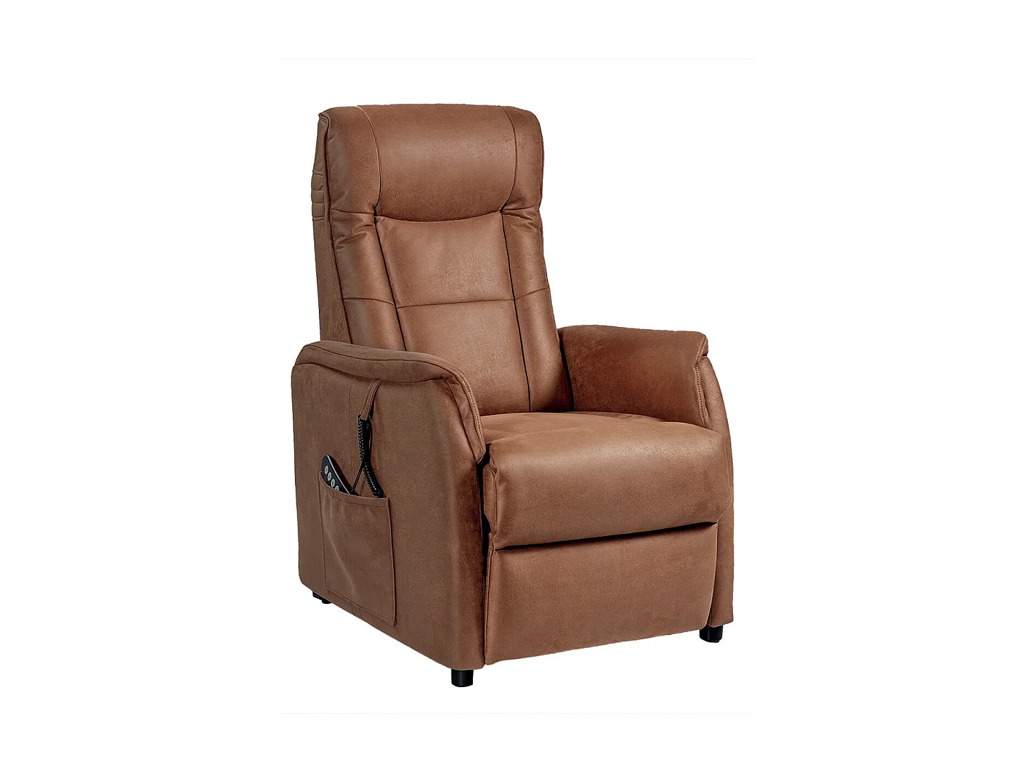KYLE - Fauteuil Relax Electrique Simili Cuir Camel