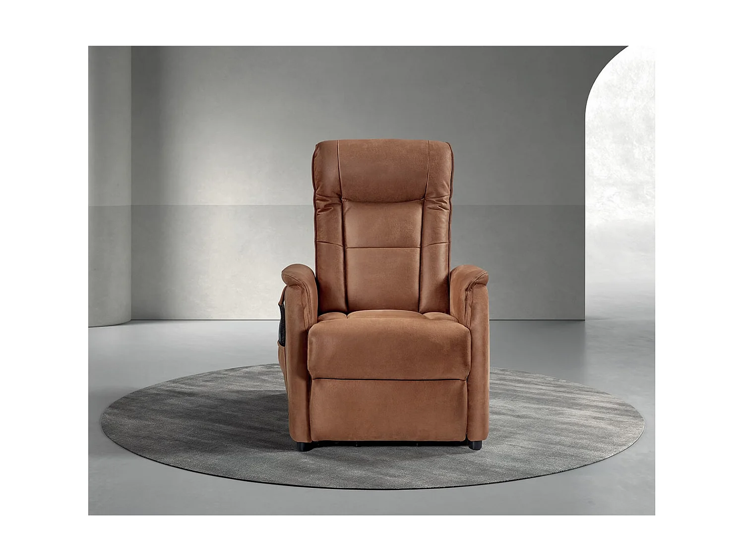 KYLE - Fauteuil Relax Electrique Simili Cuir Camel
