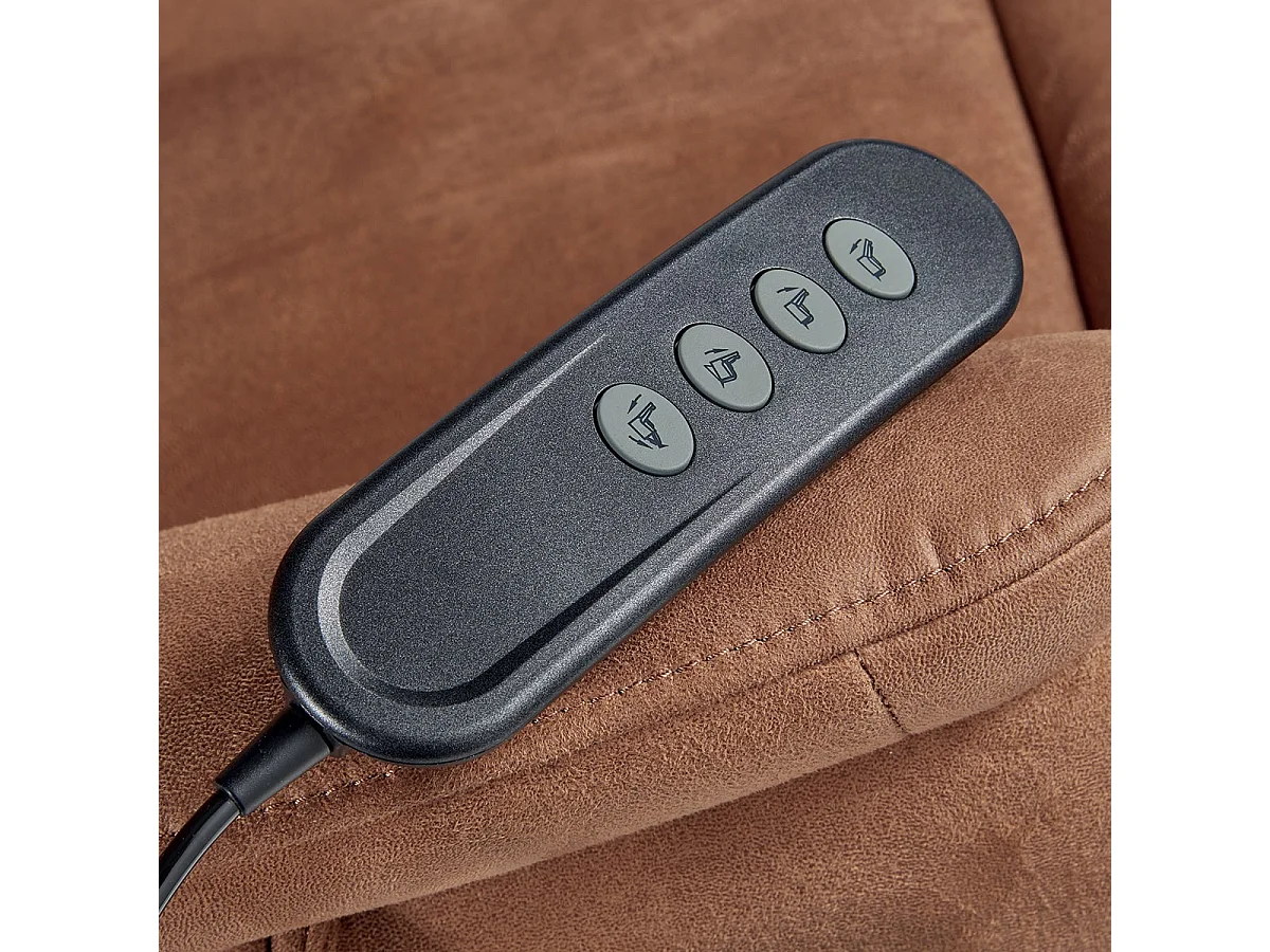 KYLE - Fauteuil Relax Electrique Simili Cuir Camel