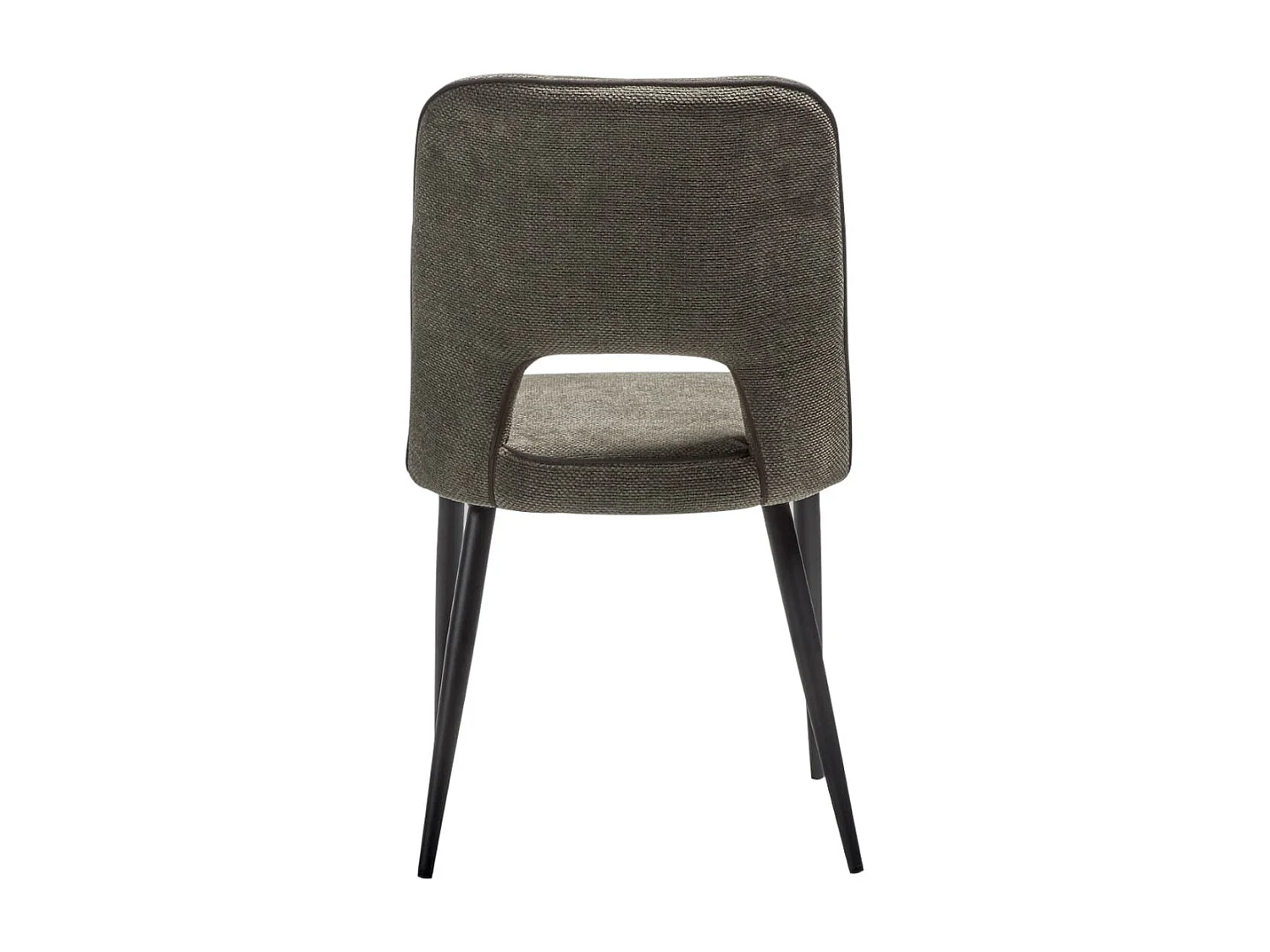 FABRICE - Lot de 2 Chaises Tissu Maille Polyester et Liseré Vert Foncé Chiné