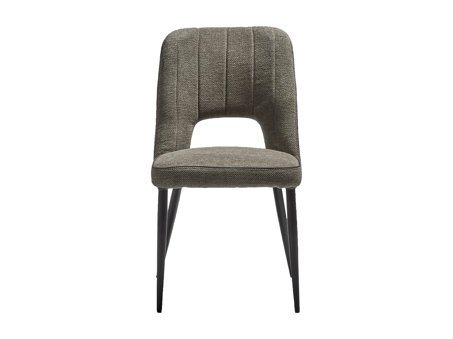 FABRICE - Lot de 2 Chaises Tissu Maille Polyester et Liseré Vert Foncé Chiné