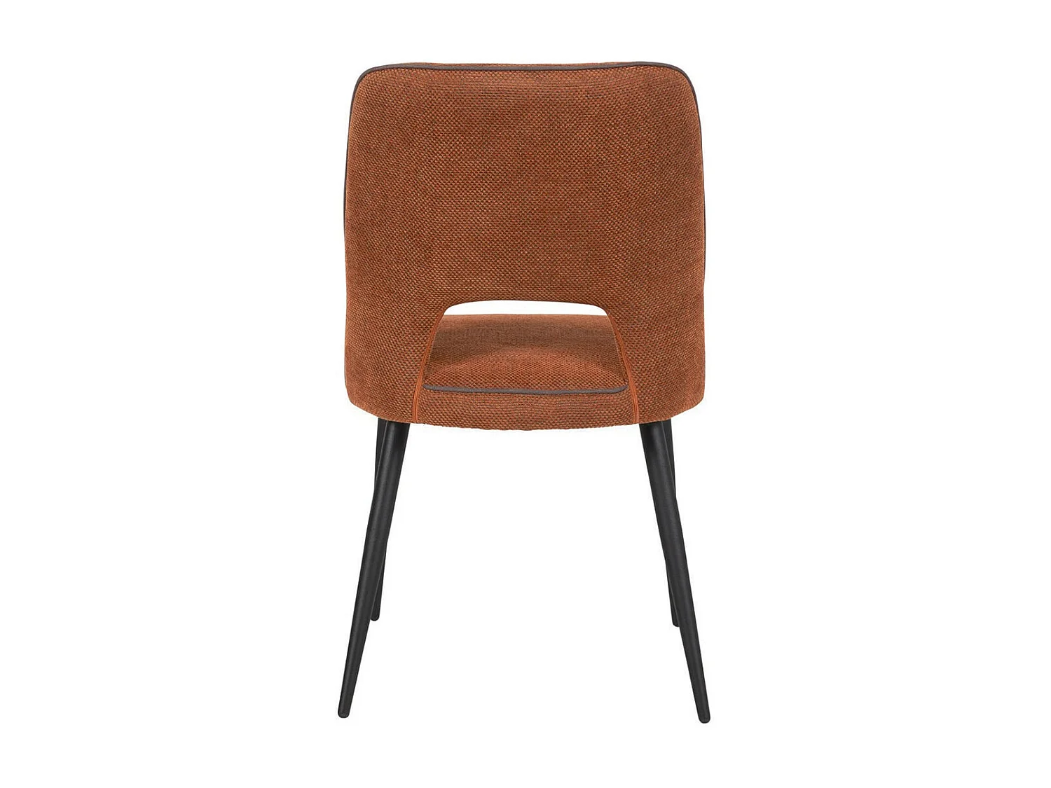 FABRICE - Lot de 2 Chaises Tissu Maille Polyester et Liseré Cuivre Chiné