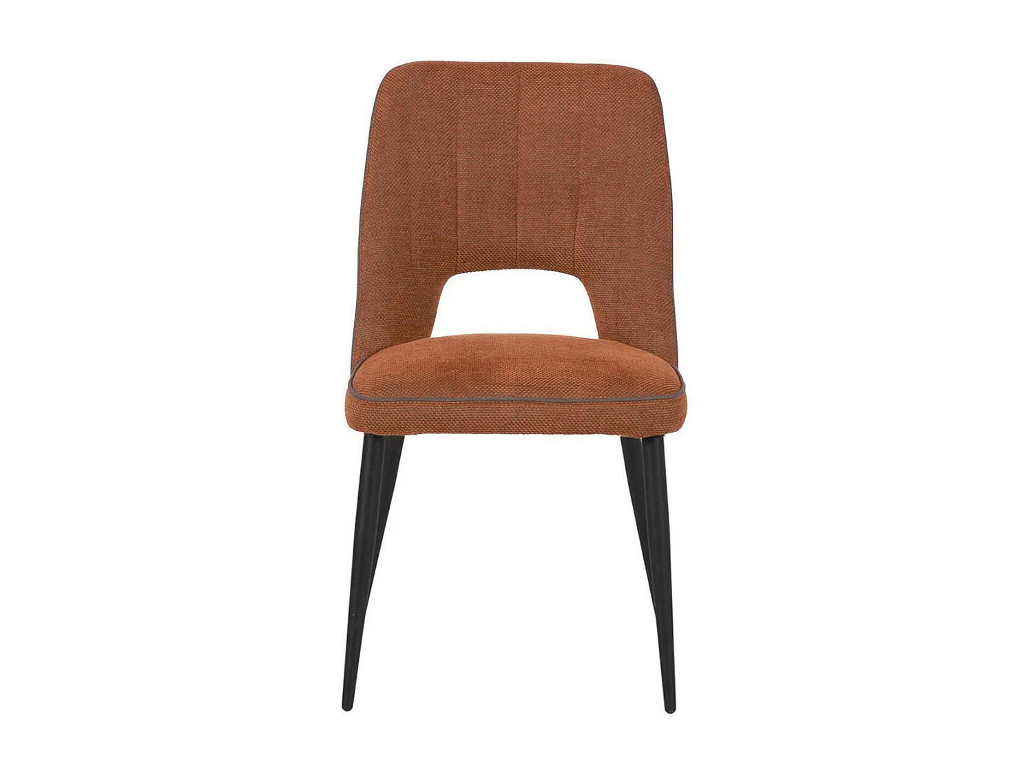 FABRICE - Lot de 2 Chaises Tissu Maille Polyester et Liseré Cuivre Chiné