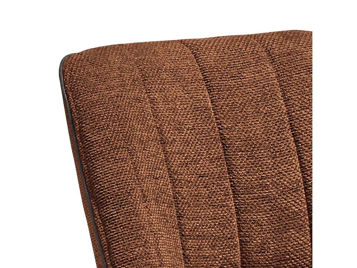 FABRICE - Lot de 2 Chaises Tissu Maille Polyester et Liseré Cuivre Chiné