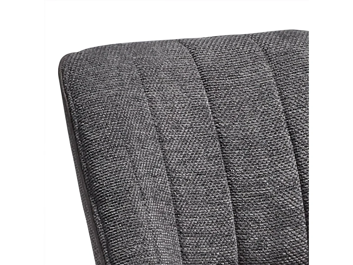 FABRICE - Lot de 2 Chaises Tissu Maille Polyester et Liseré Gris Foncé Chiné