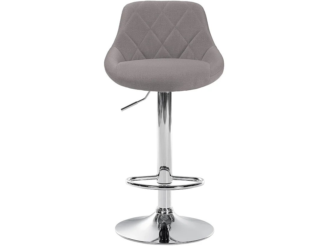 Tabouret de bar - Tissu & Chrome - Gris - Lazio