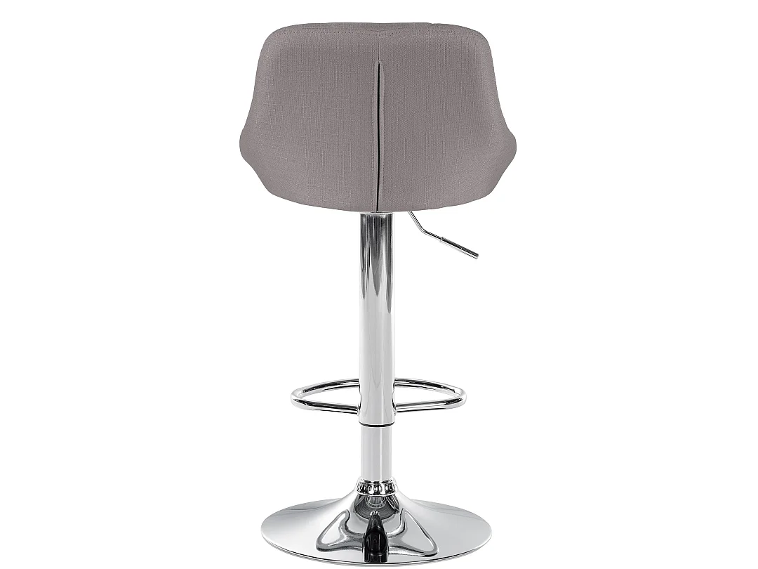 Tabouret de bar - Tissu & Chrome - Gris - Lazio