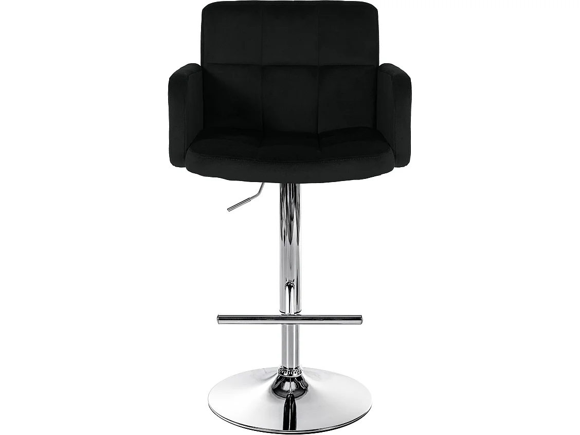 Tabouret de bar - Velours & Chrome - Noir - Los Angeles