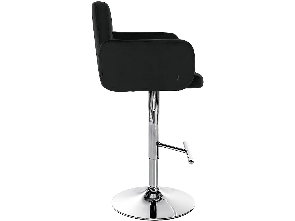 Tabouret de bar - Velours & Chrome - Noir - Los Angeles