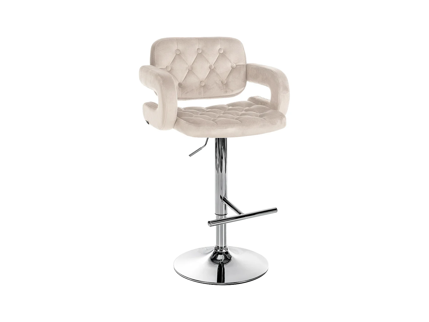 Tabouret de bar - Velours - Crème - Dublin