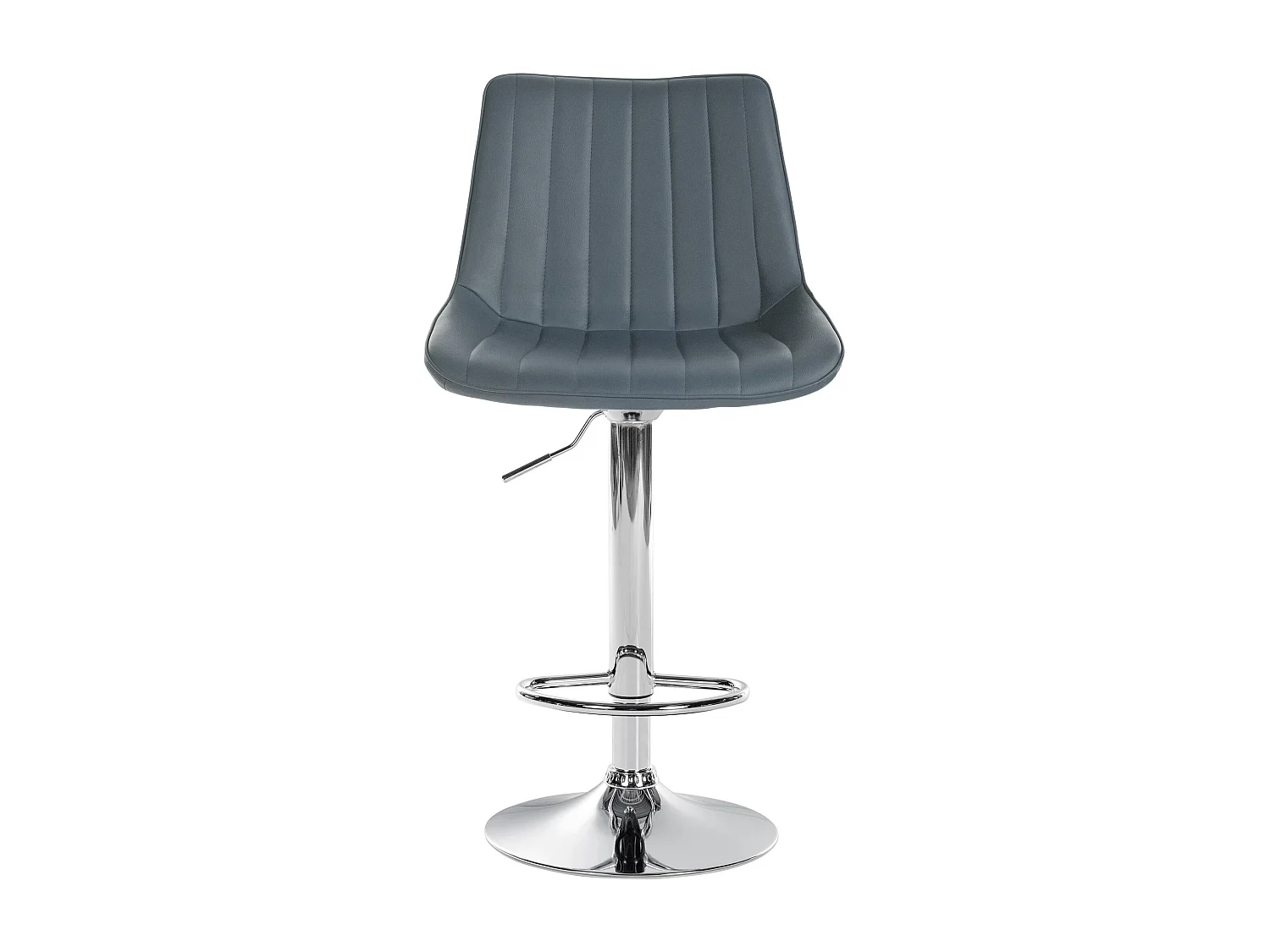 Tabouret de bar - Similicuir & Chrome - Gris - Toni