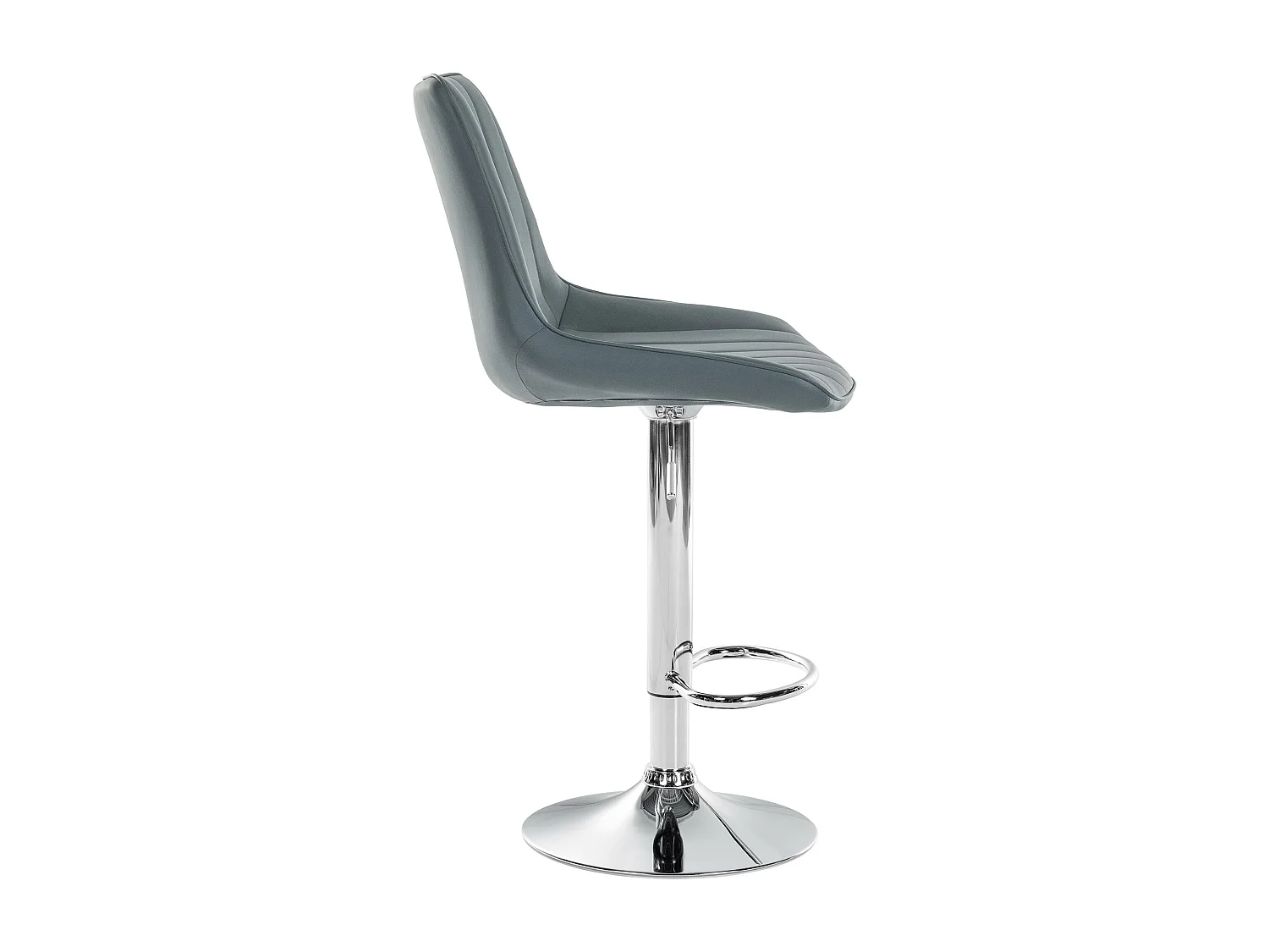 Tabouret de bar - Similicuir & Chrome - Gris - Toni
