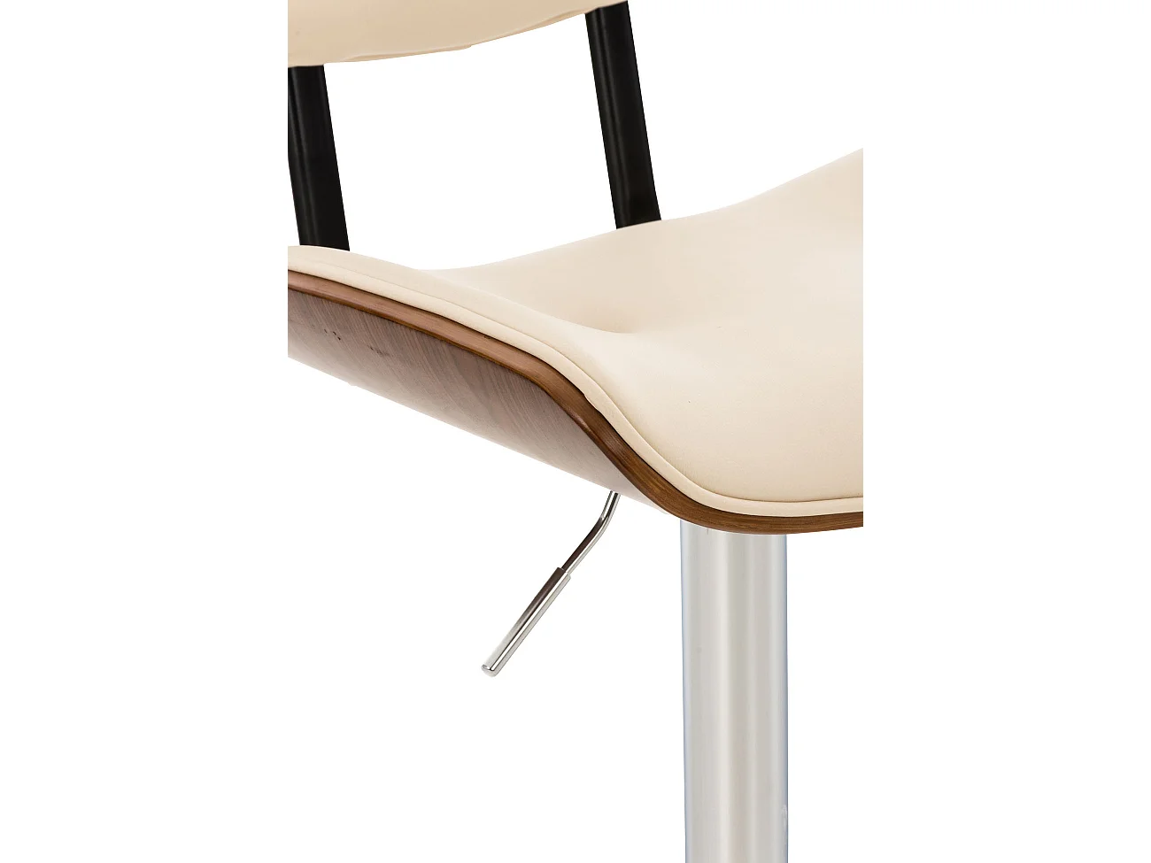 Barhocker - Kunstleder & antik-hell - walnuss/creme - Sarnia