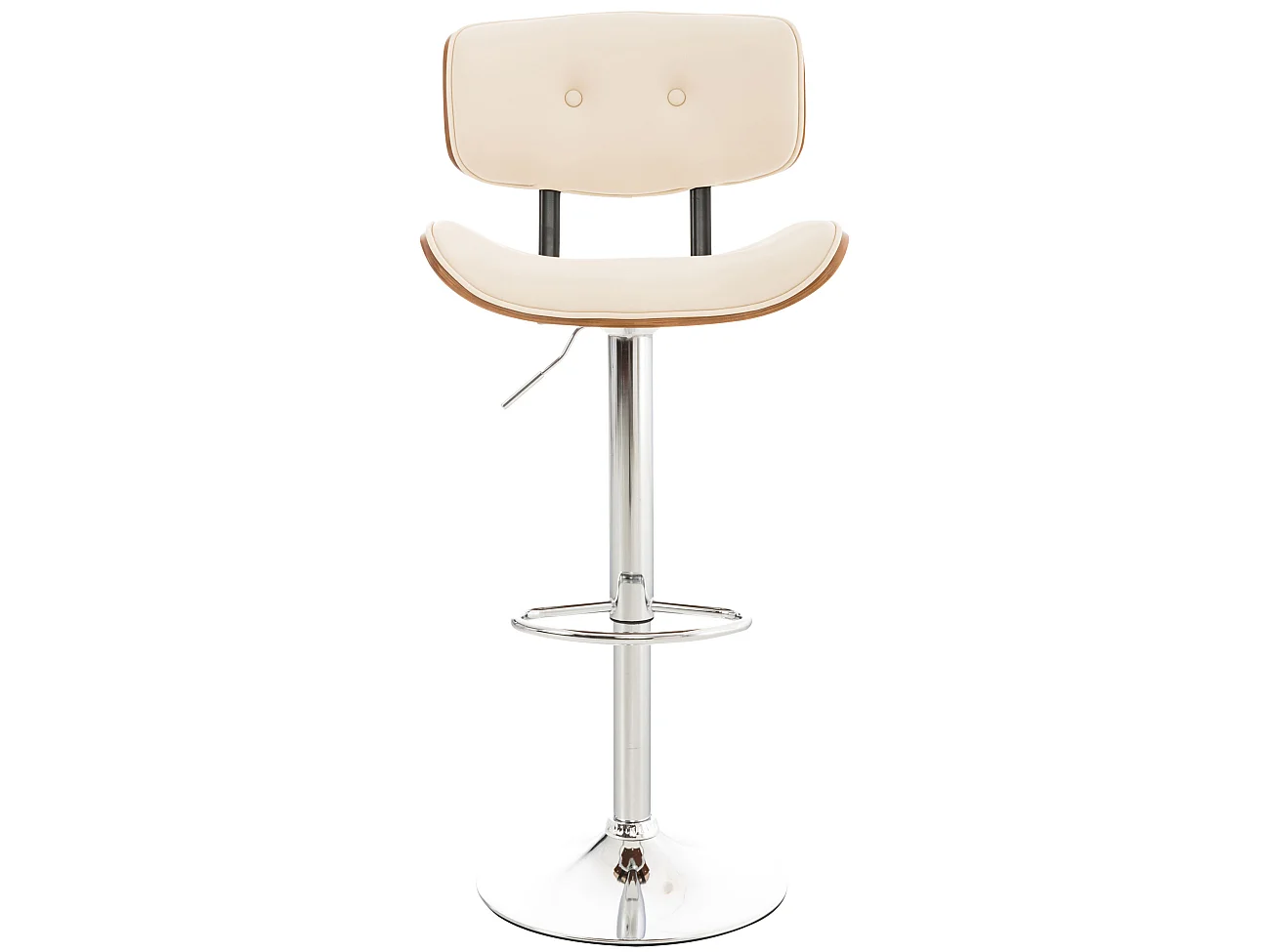 Tabouret de bar - Similicuir & Antique clair - Noyer / Crème - Sarnia