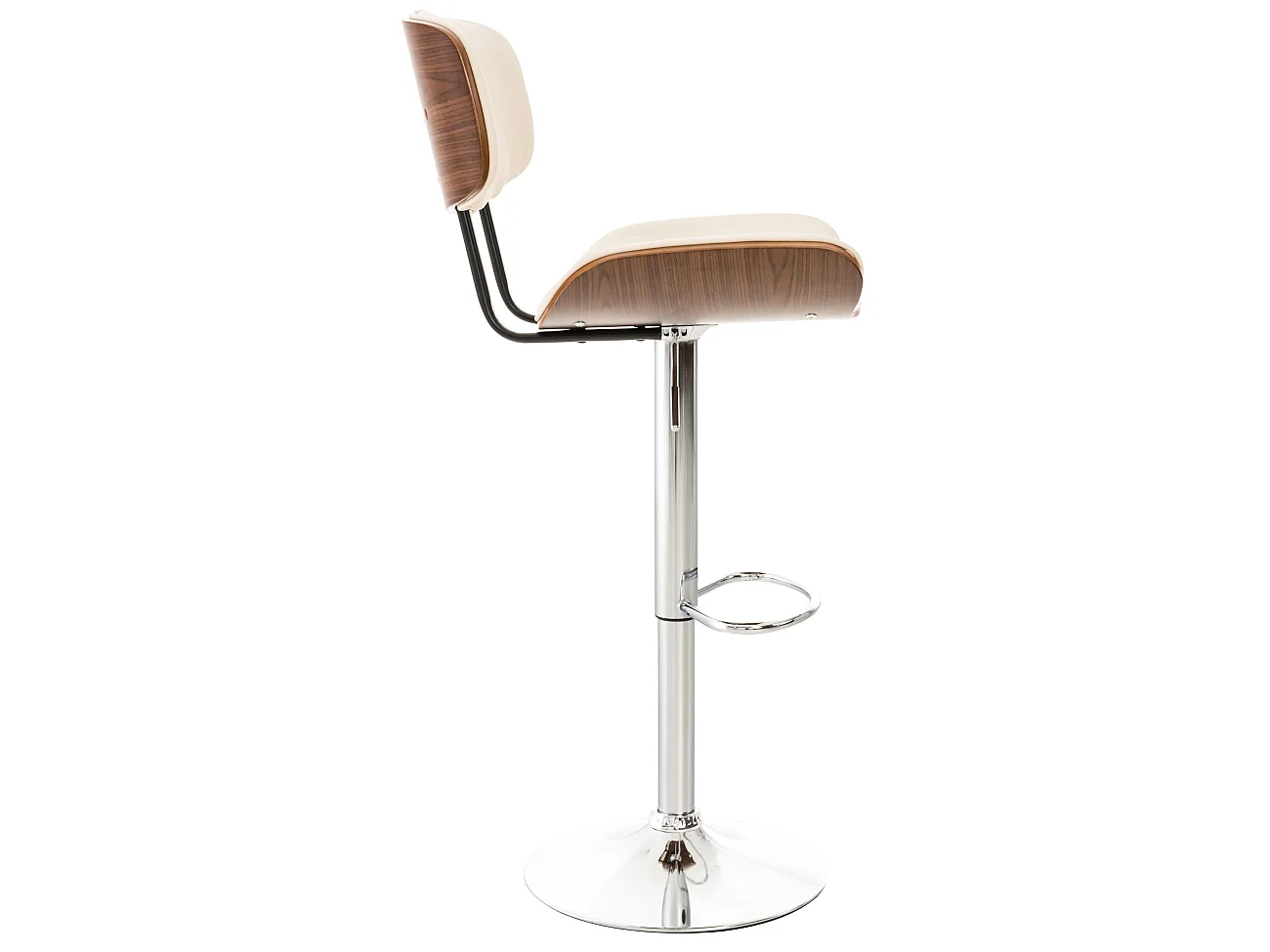 Tabouret de bar - Similicuir & Antique clair - Noyer / Crème - Sarnia