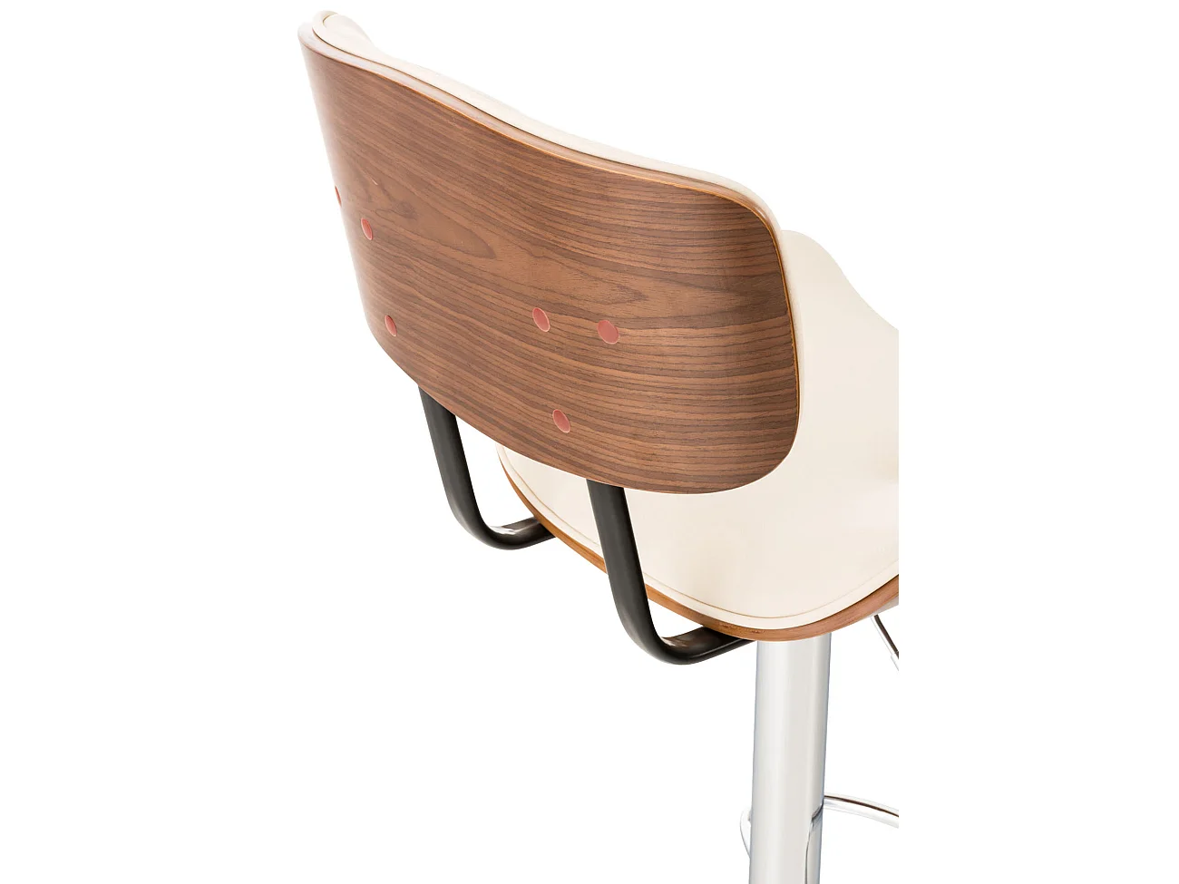 Tabouret de bar - Similicuir & Antique clair - Noyer / Crème - Sarnia