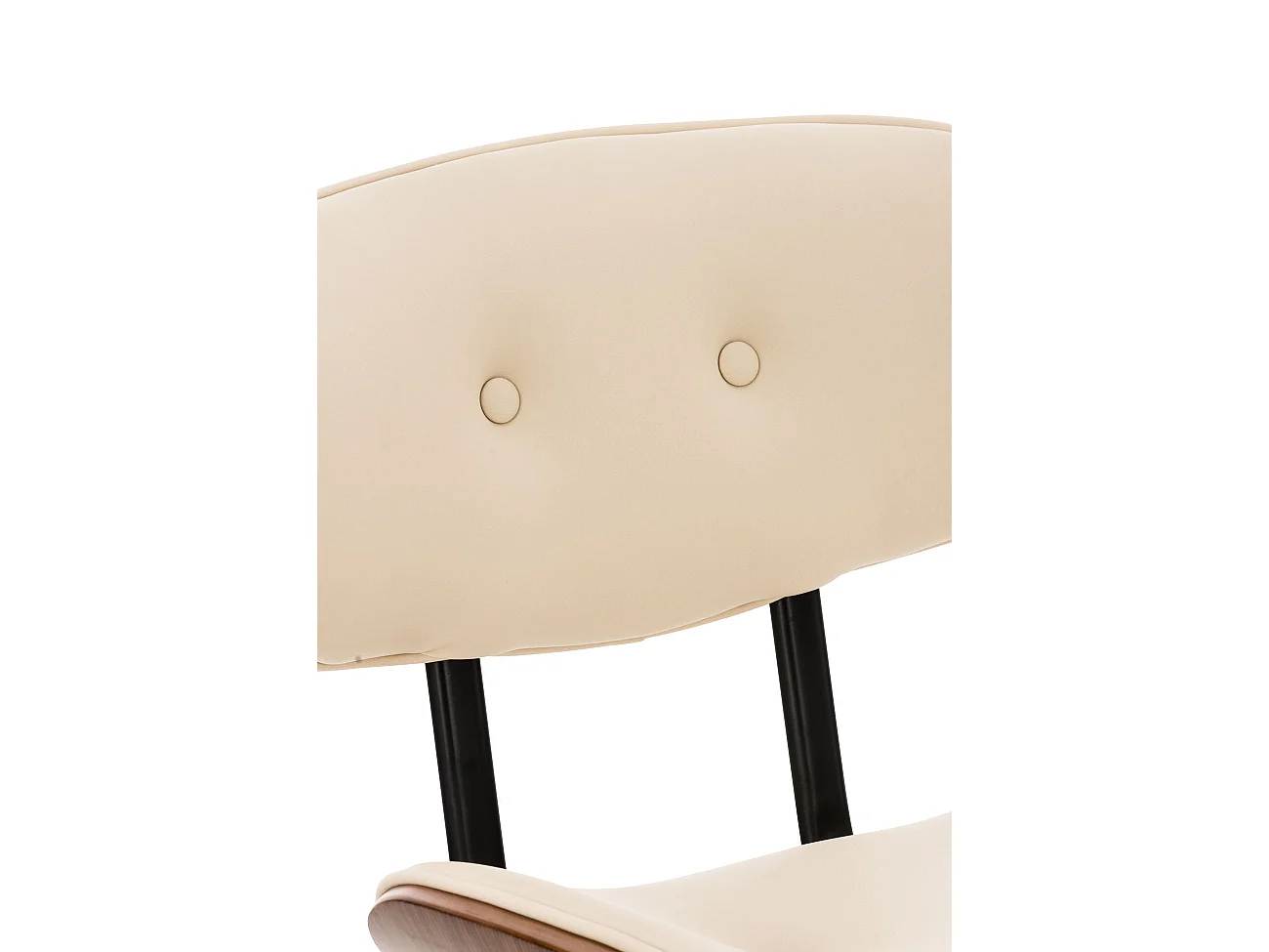 Tabouret de bar - Similicuir & Antique clair - Noyer / Crème - Sarnia