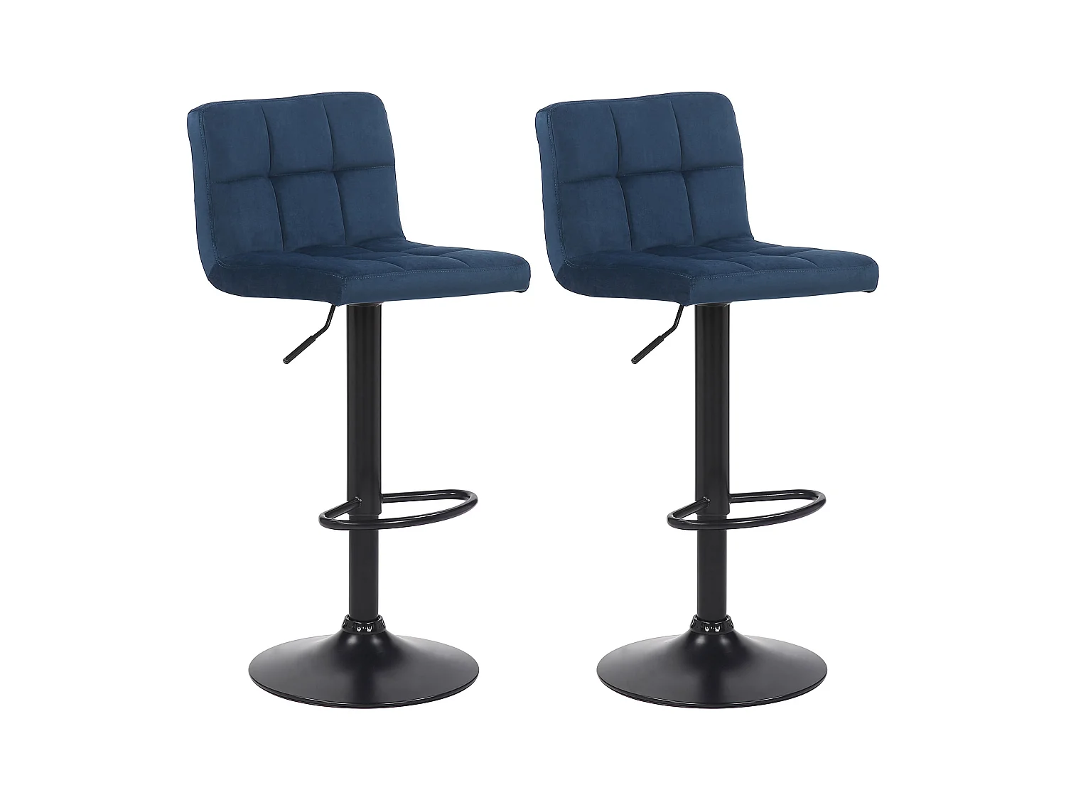 Lot de 2  Tabouret de bar - Velours - Bleu - Feni