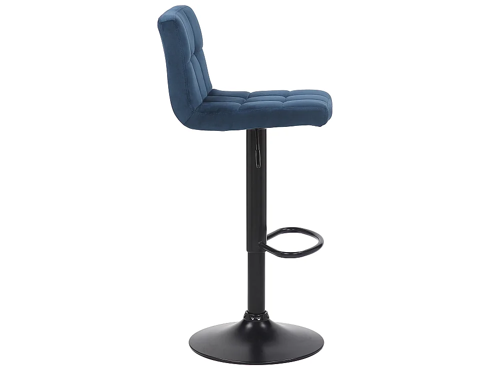 Lot de 2  Tabouret de bar - Velours & Blanc - Bleu - Feni