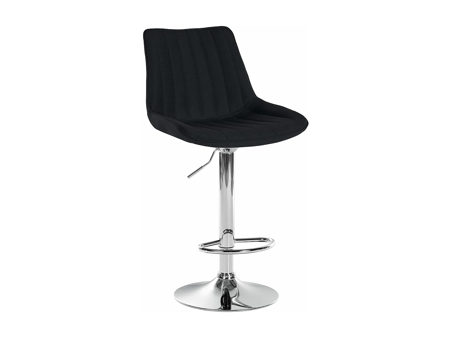 Tabouret de bar - Tissu & Chrome - Noir - Toni