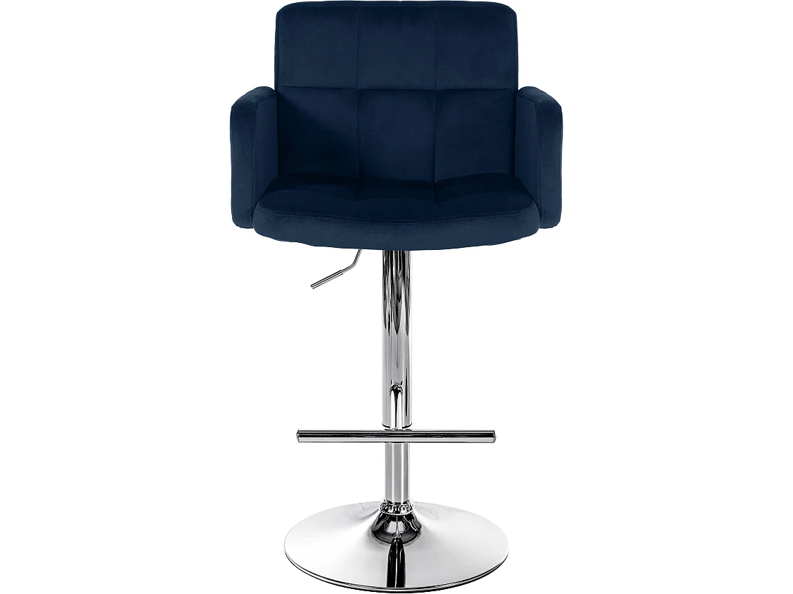 Tabouret de bar - Velours & Chrome - Bleu - Los Angeles