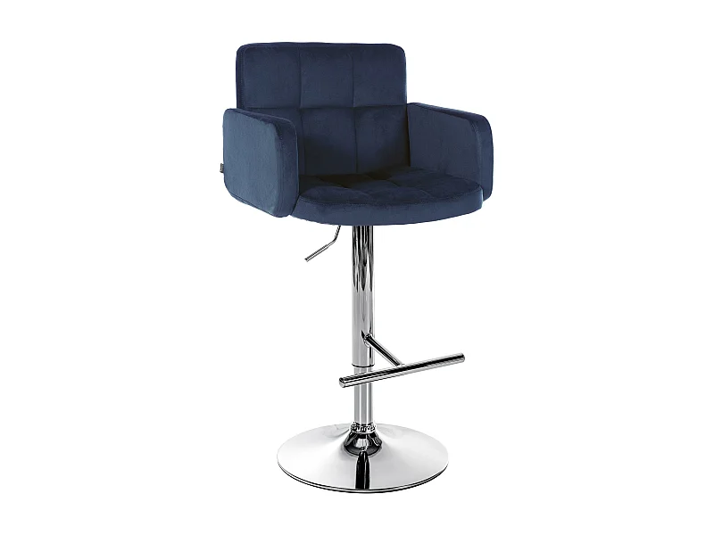 Tabouret de bar - Velours & Métal - Bleu - Los Angeles