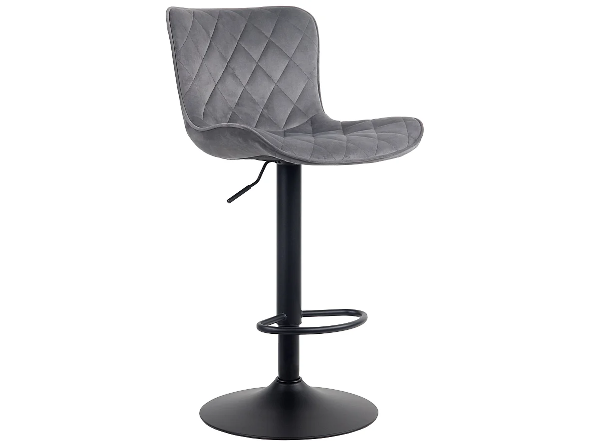 Tabourets de bar - Velours & Métal - Gris foncé - Emma