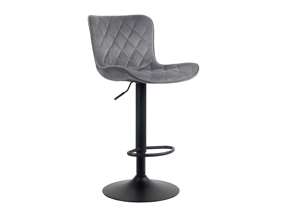 Tabourets de bar - Velours & Métal - Gris foncé - Emma