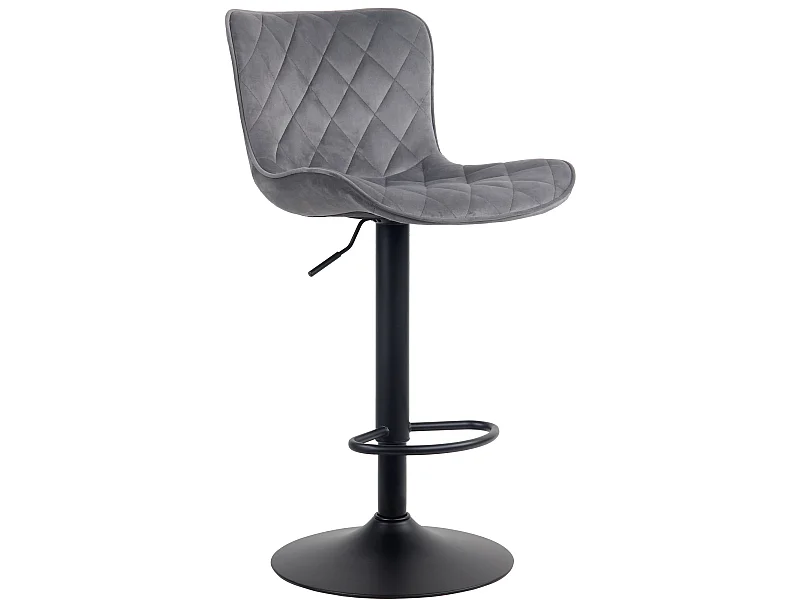 Tabourets de bar - Velours & Métal - Gris foncé - Emma