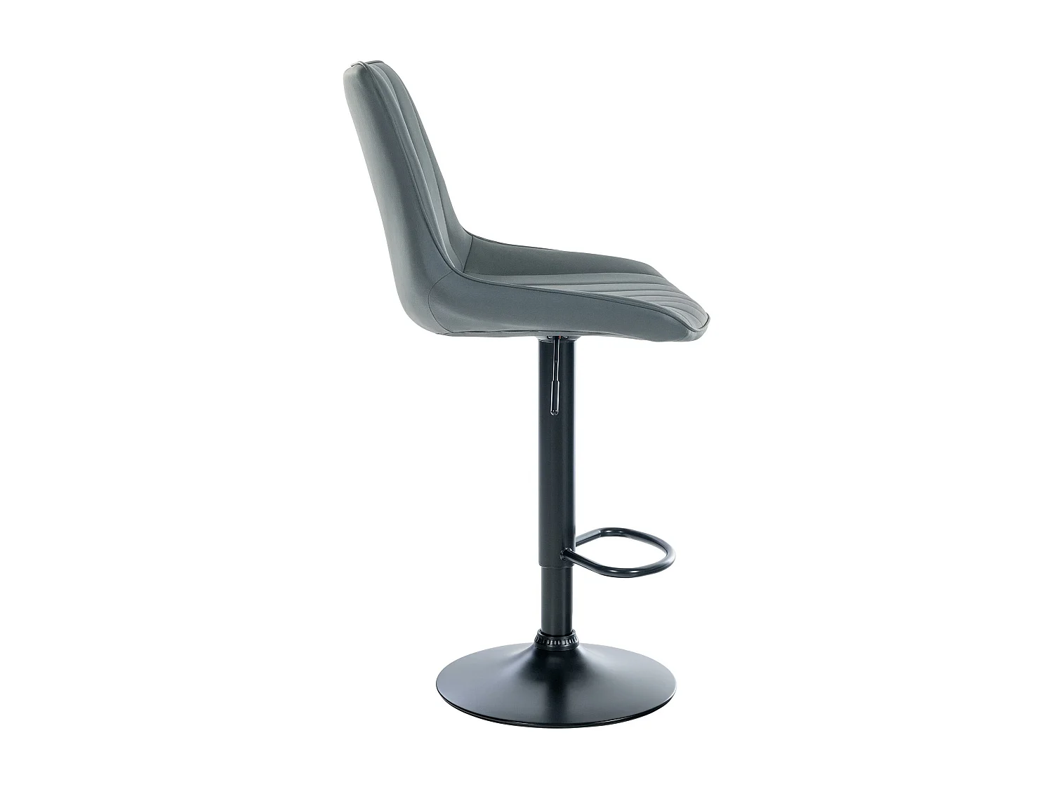 Tabouret de bar - Similicuir & Noir - Gris - Toni