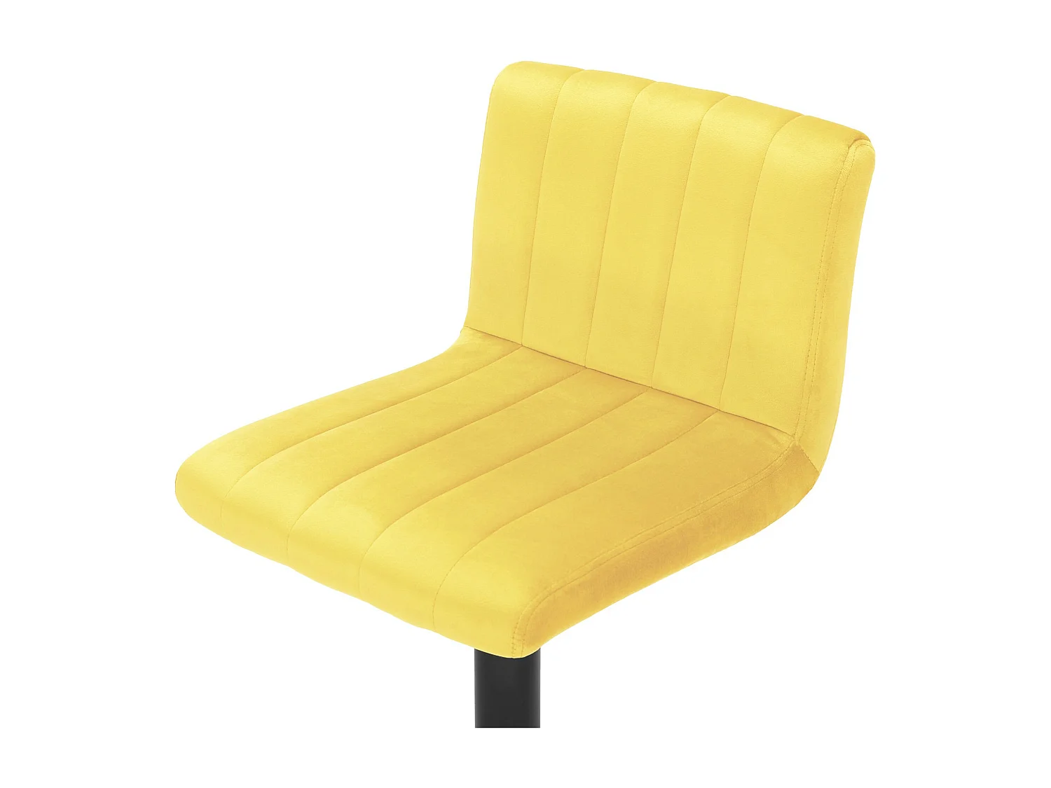 Tabouret de bar - Velours & Métal noir mat - Jaune - Jamie