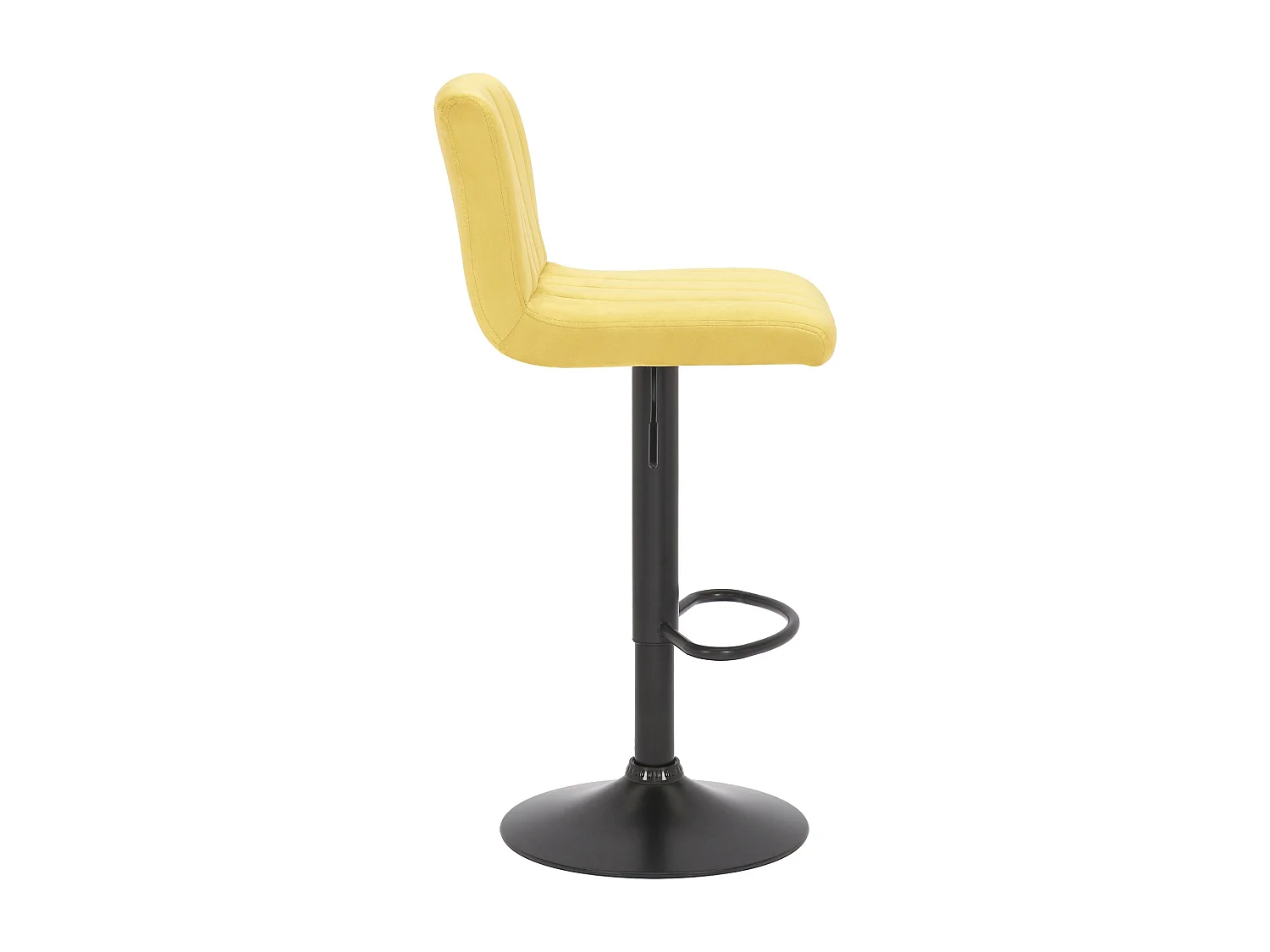 Tabouret de bar - Velours & Métal noir mat - Jaune - Jamie