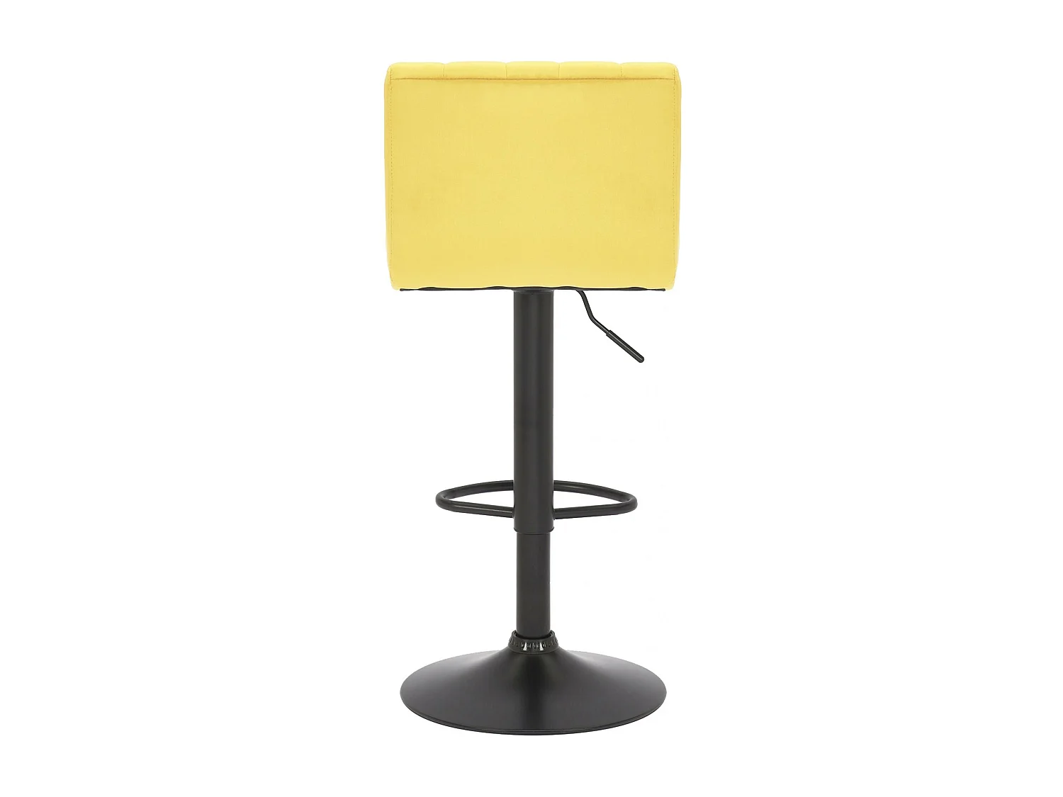 Tabouret de bar - Velours & Métal noir mat - Jaune - Jamie