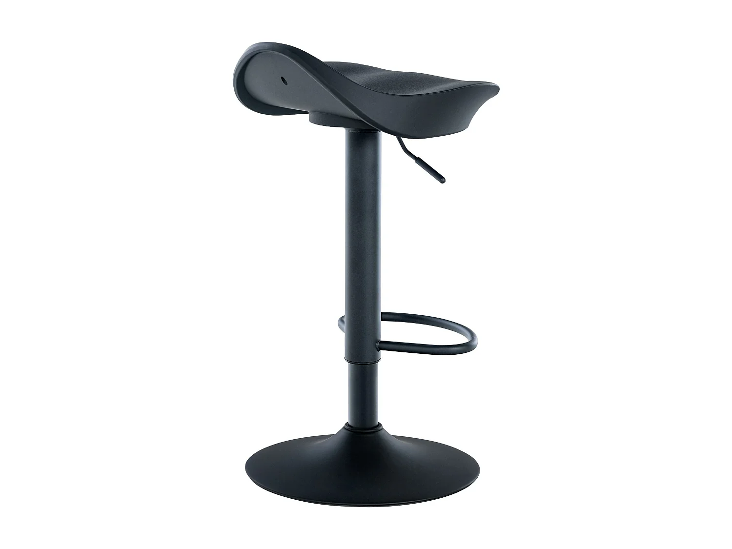 Lot de 2 Tabourets de bar - Similicuir & Métal - Noir - Alisson