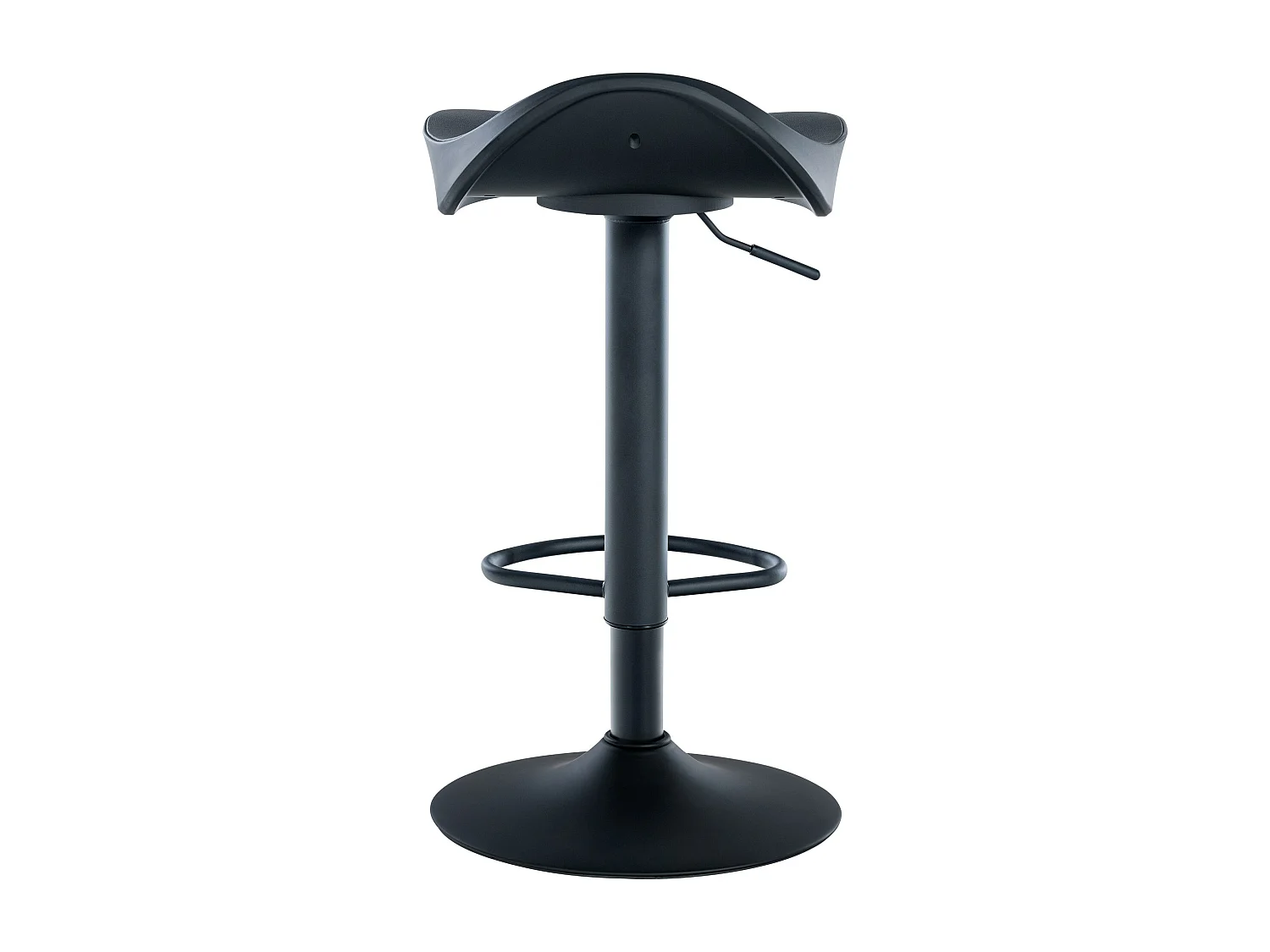 Lot de 2 Tabourets de bar - Similicuir & Métal - Noir - Alisson