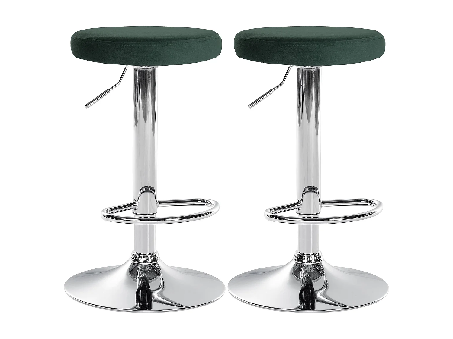 Lot de 2 Tabourets de bar - Velours & Métal - Vert - Ponte