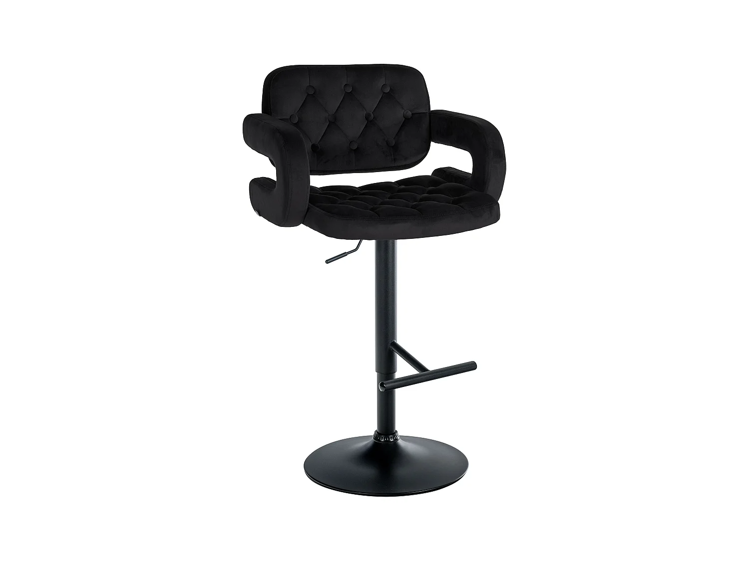 Tabouret de bar - Velours - Noir - Dublin