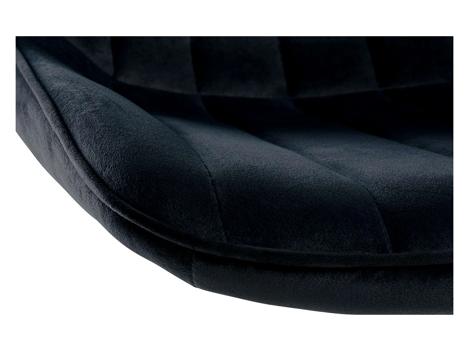 Tabouret de bar - Velours & Chrome - Noir - Toni