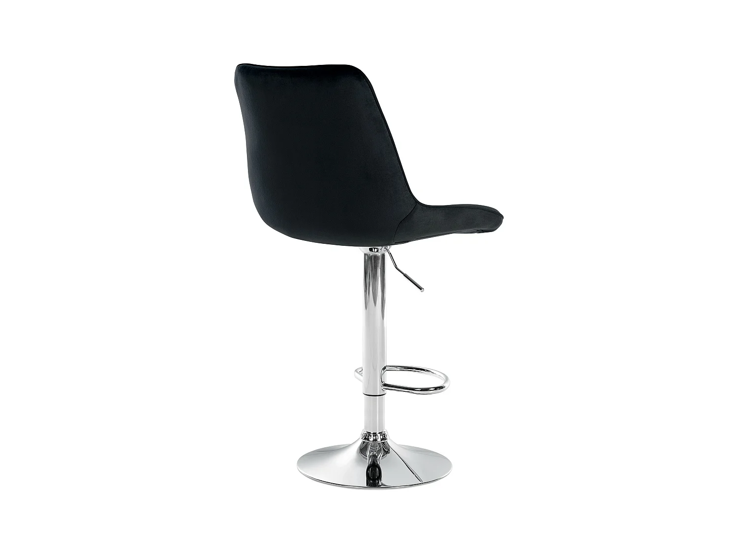 Tabouret de bar - Velours & Chrome - Noir - Toni