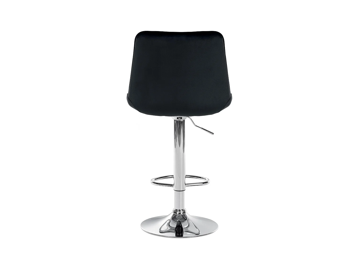 Tabouret de bar - Velours & Chrome - Noir - Toni
