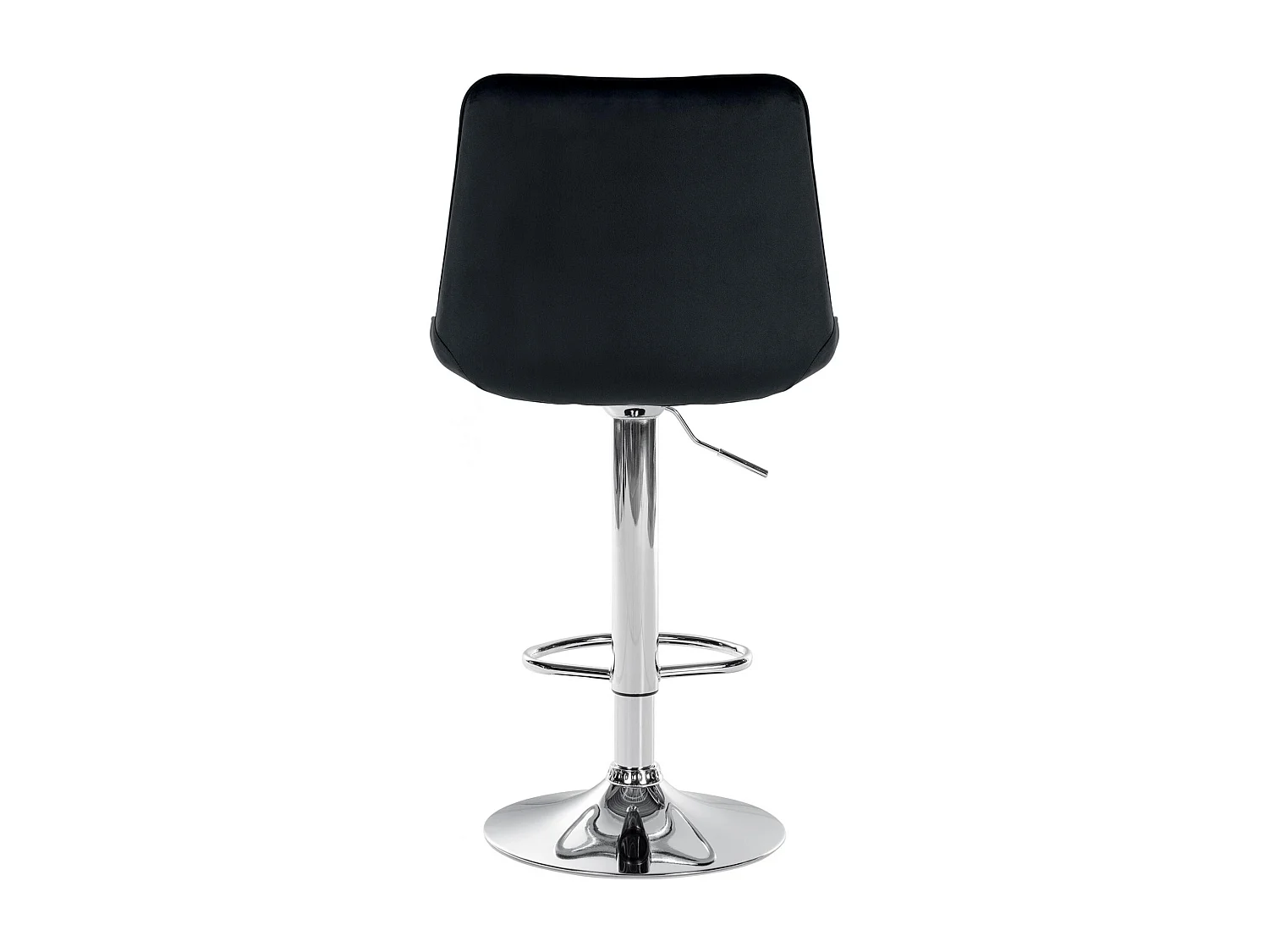 Tabouret de bar - Velours & Chrome - Noir - Toni