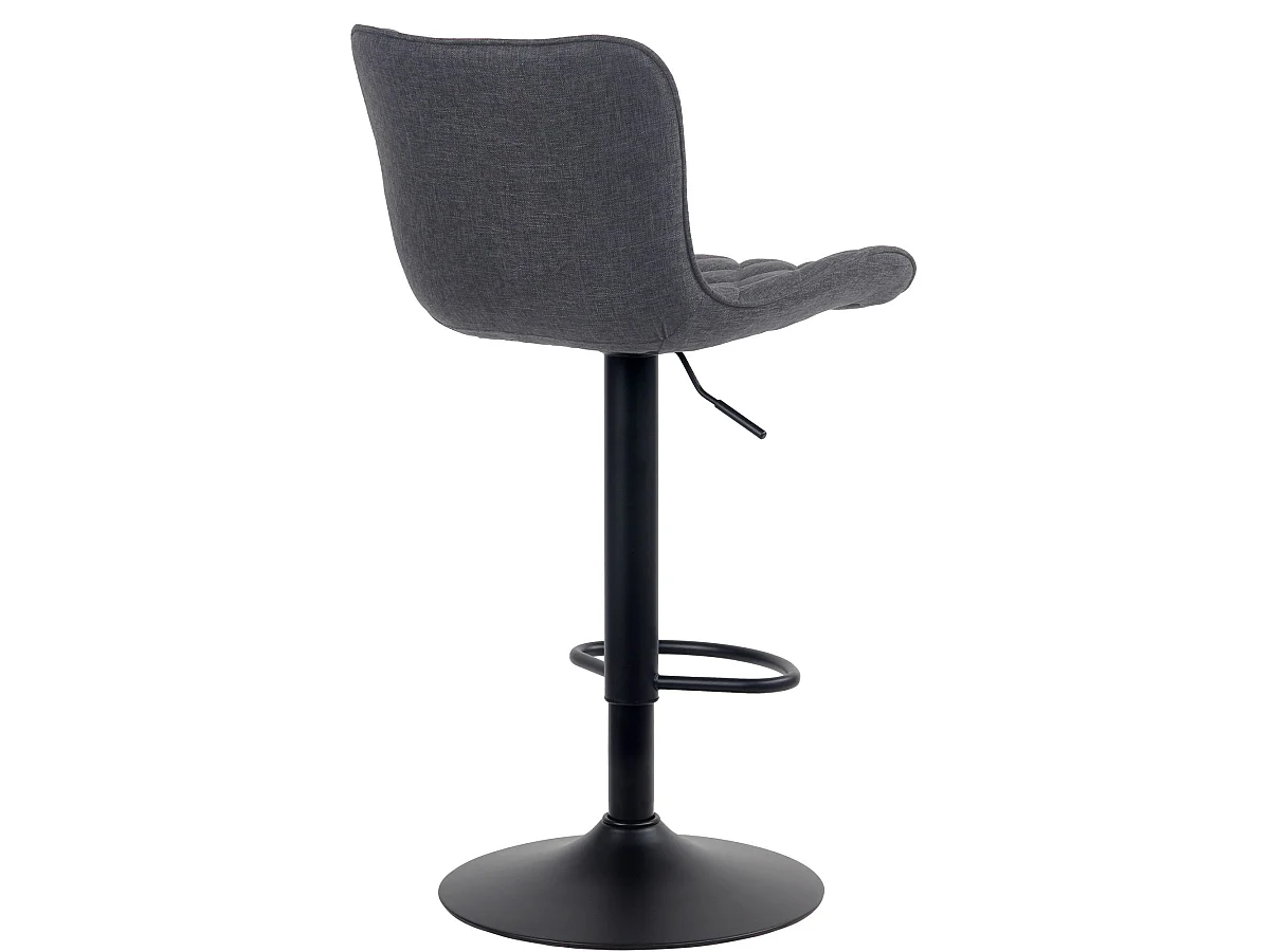 Lot de 2 Tabourets de bar - Tissu & Métal - Noir - Emma