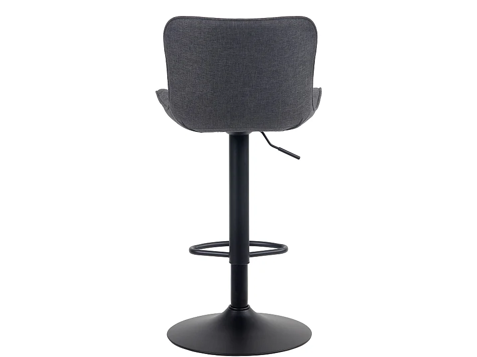 Lot de 2 Tabourets de bar - Tissu & Métal - Noir - Emma