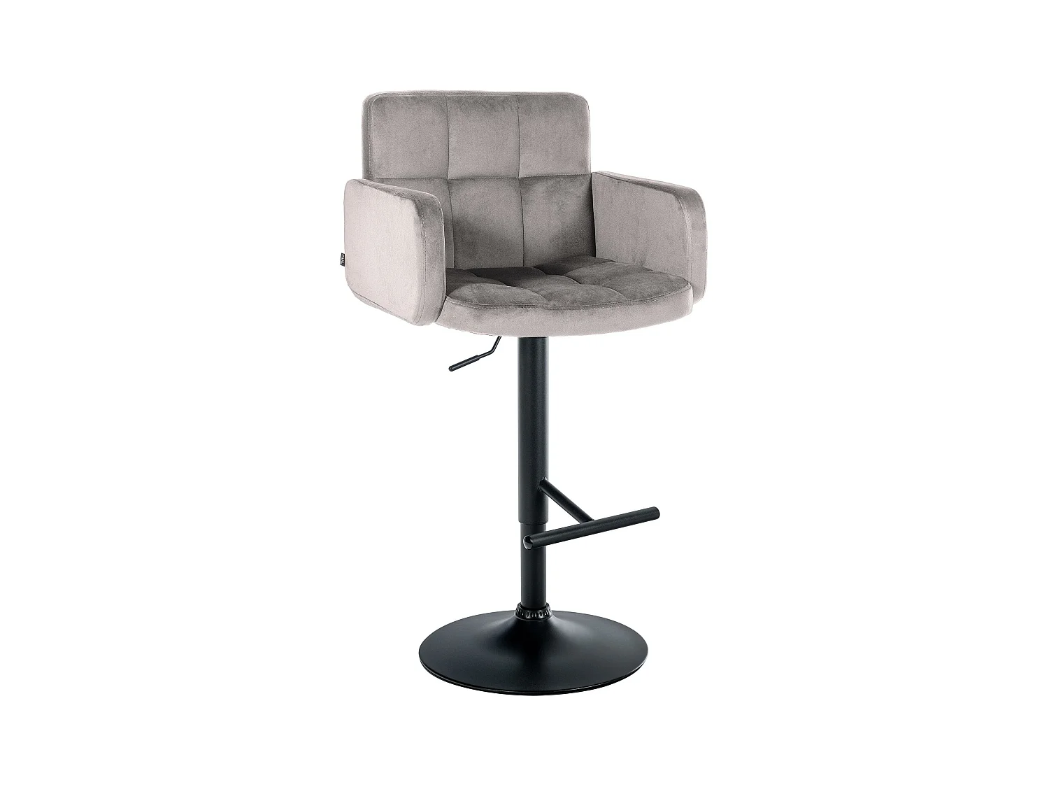 Tabouret de bar - Velours & Métal - Gris - Los Angeles