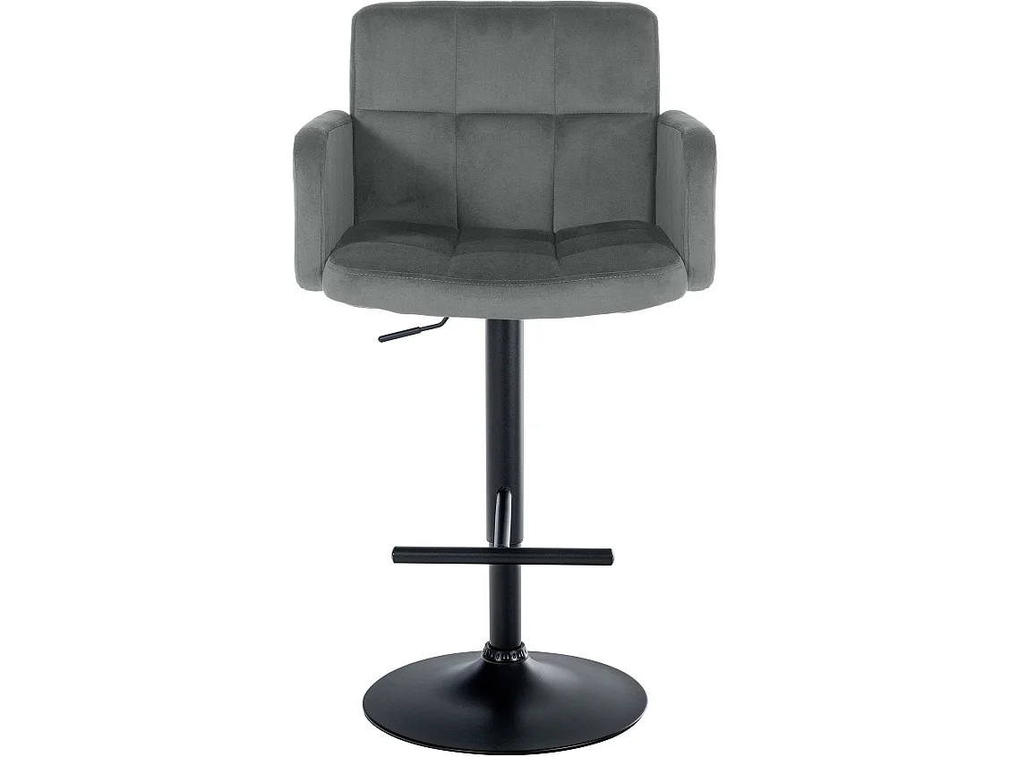 Tabouret de bar - Velours & Noir - Gris - Los Angeles