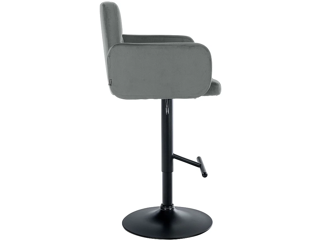 Tabouret de bar - Velours & Noir - Gris - Los Angeles