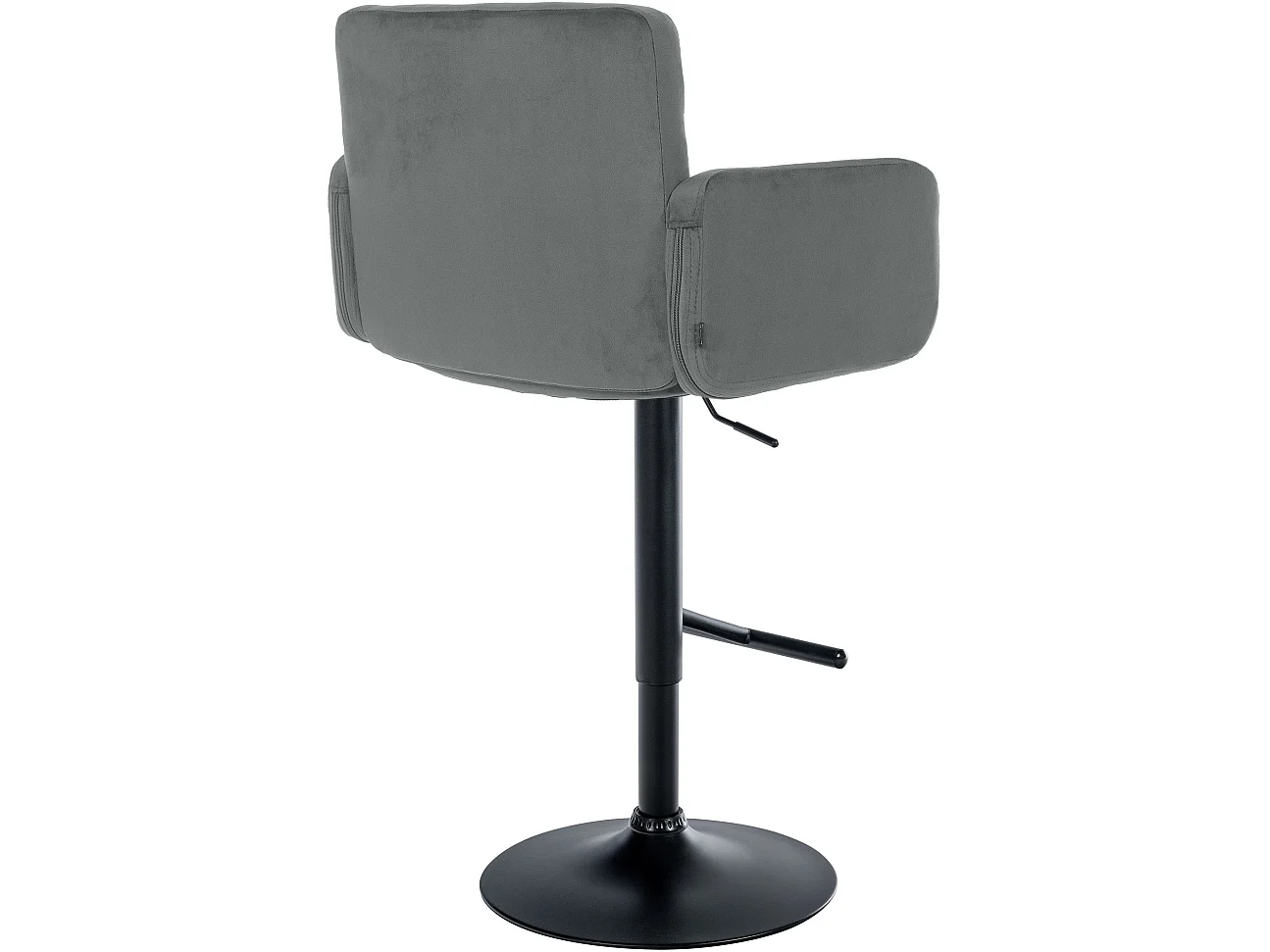 Tabouret de bar - Velours & Noir - Gris - Los Angeles